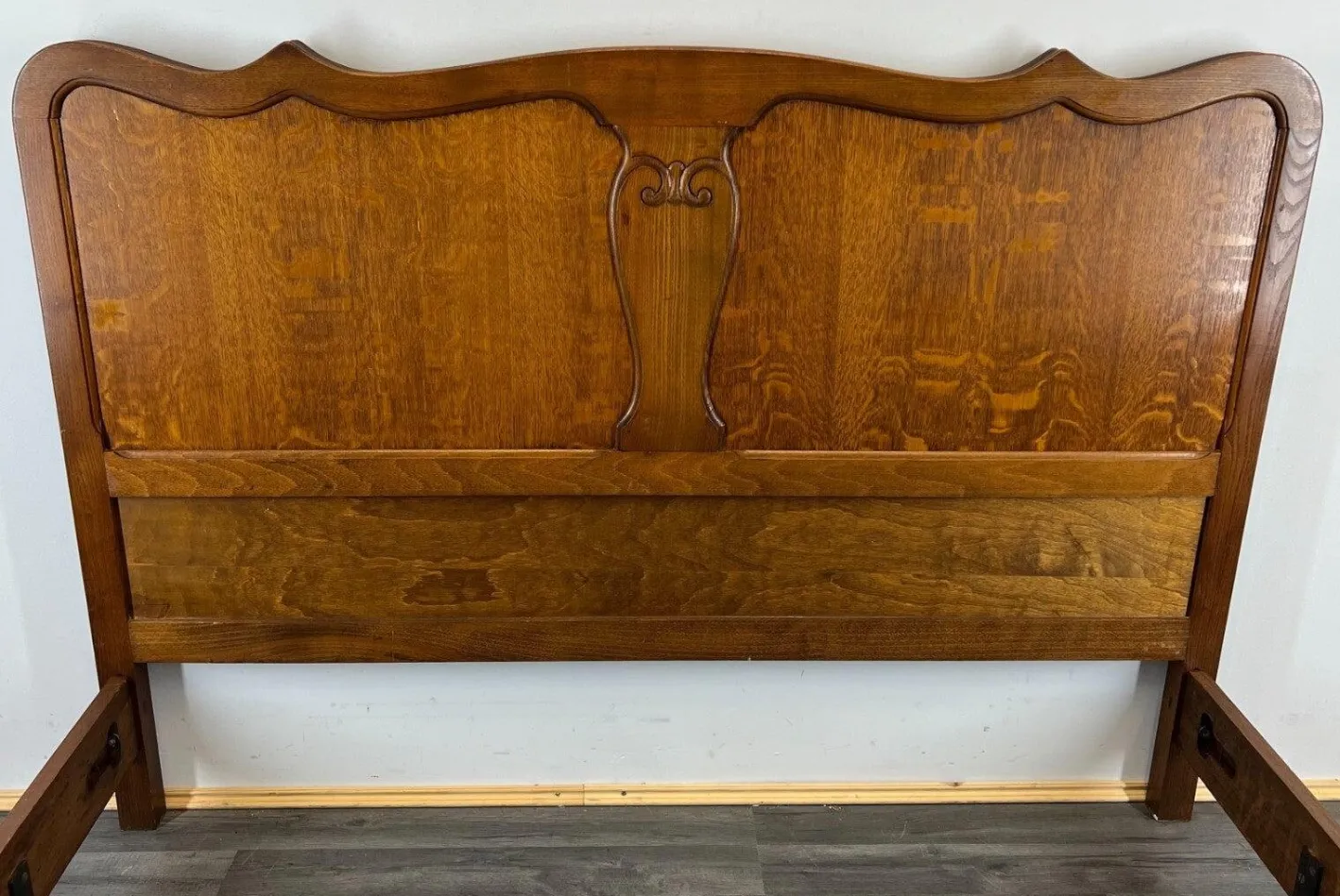 Französisches Vintage Doppelbett aus Eiche