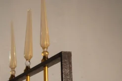 Französisches Vintage Tor aus Messing & Glas, 1940er