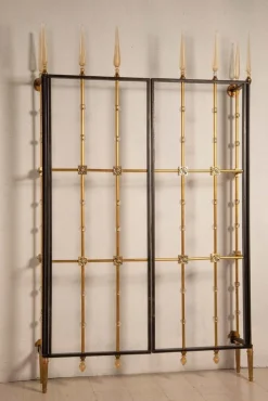 Französisches Vintage Tor aus Messing & Glas, 1940er