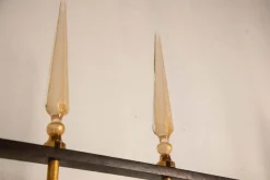 Französisches Vintage Tor aus Messing & Glas, 1940er