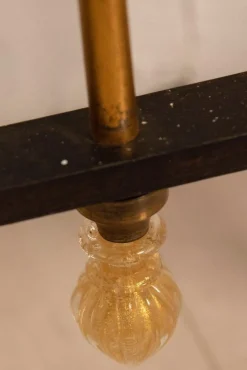 Französisches Vintage Tor aus Messing & Glas, 1940er
