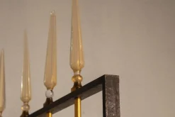 Französisches Vintage Tor aus Messing & Glas, 1940er
