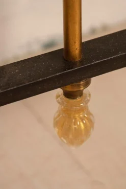 Französisches Vintage Tor aus Messing & Glas, 1940er