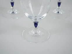 Französische Venise Saphir Gläser, 1970er, 7er Set