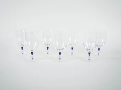 Französische Venise Saphir Gläser, 1970er, 7er Set