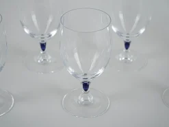 Französische Venise Saphir Gläser, 1970er, 7er Set