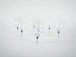 Französische Venise Saphir Gläser, 1970er, 7er Set