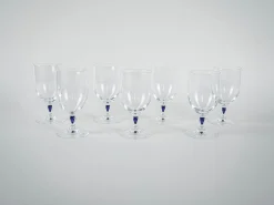 Französische Venise Saphir Gläser, 1970er, 7er Set