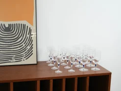 Französische Venise Saphir Gläser, 1970er, 7er Set