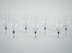 Französische Venise Saphir Gläser, 1970er, 7er Set