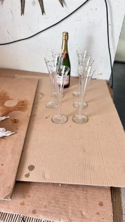 Französische Vintage Champagnergläser aus Kristallglas, 6 . Set