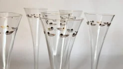 Französische Vintage Champagnergläser aus Kristallglas, 6 . Set