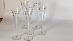 Französische Vintage Champagnergläser aus Kristallglas, 6 . Set