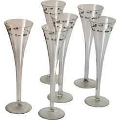 Französische Vintage Champagnergläser aus Kristallglas, 6 . Set