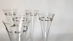 Französische Vintage Champagnergläser aus Kristallglas, 6 . Set