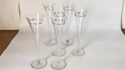 Französische Vintage Champagnergläser aus Kristallglas, 6 . Set