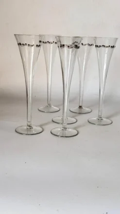 Französische Vintage Champagnergläser aus Kristallglas, 6 . Set