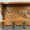 Französische Vintage Garderobe aus geschnitzter Eiche mit 7 Haken