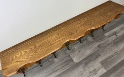 Französische Vintage Garderobe aus geschnitzter Eiche mit 7 Haken