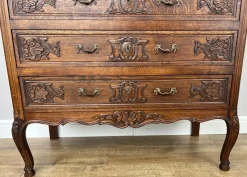 Französische Vintage Louis Kommode mit 3 Schubladen aus Eiche