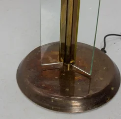 Französische Vintage Stehlampe aus Messing & Glas, 1980er