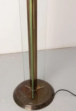 Französische Vintage Stehlampe aus Messing & Glas, 1980er