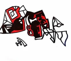 Fred Bugs, Abstrakte Zeichnung ohne Titel, 2025, Acryl und Wasserfarben auf Papier