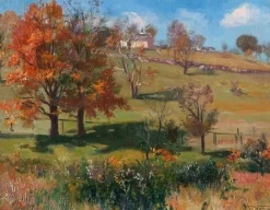 Frederick Vezin, Herbstlandschaft im Sonnenlicht, 1905, Öl
