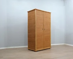 Freistehender Vintage Kleiderschrank aus Bambus & Rattan von Dal Vera, 1970er