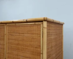 Freistehender Vintage Kleiderschrank aus Bambus & Rattan von Dal Vera, 1970er