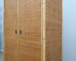 Freistehender Vintage Kleiderschrank aus Bambus & Rattan von Dal Vera, 1970er