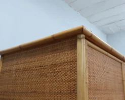 Freistehender Vintage Kleiderschrank aus Bambus & Rattan von Dal Vera, 1970er