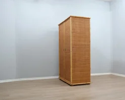 Freistehender Vintage Kleiderschrank aus Bambus & Rattan von Dal Vera, 1970er