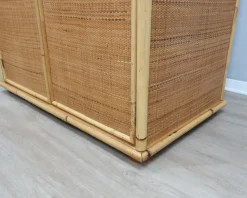 Freistehender Vintage Kleiderschrank aus Bambus & Rattan von Dal Vera, 1970er