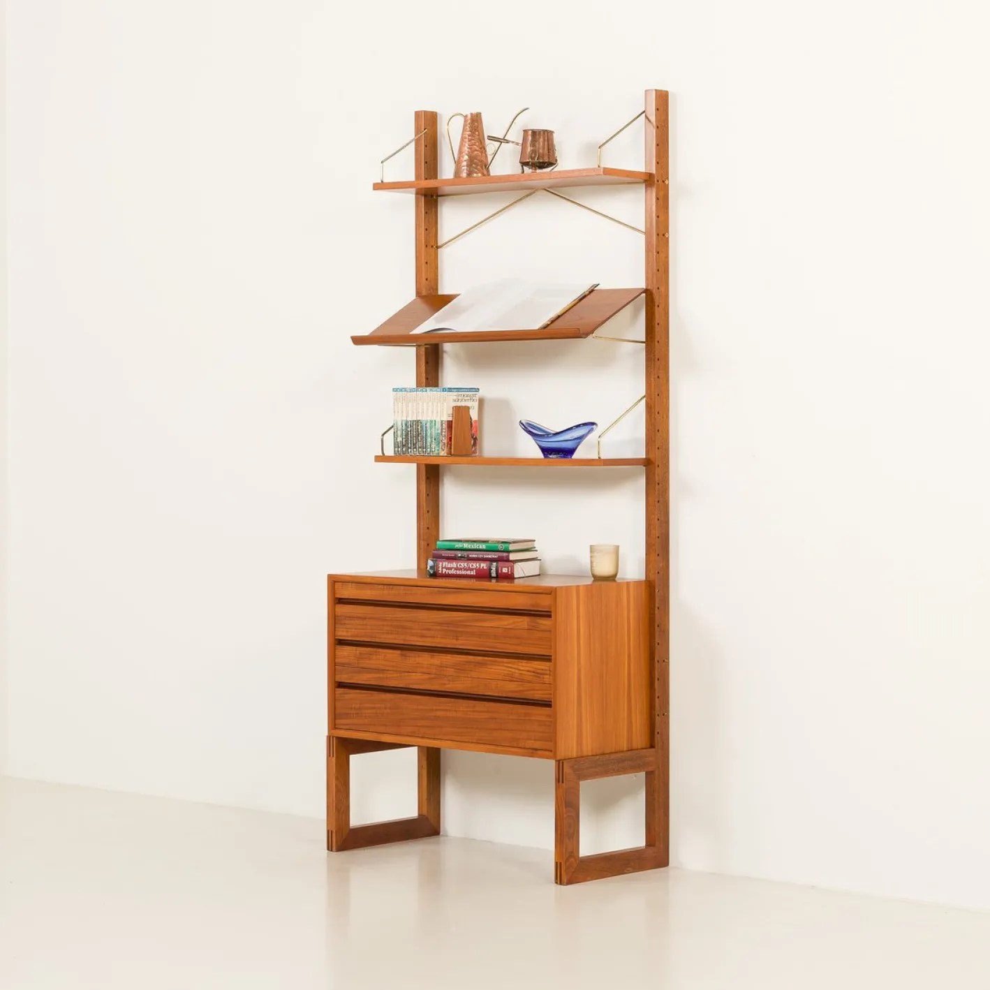 Freistehendes Wandregal aus Teak von Poul Cadovius für Cado, 1960er