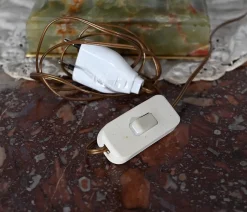 Frühes 20. Jh. Empire Säulenlampe aus grünem Onyx
