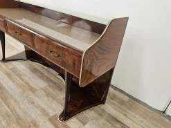 Frisiertisch aus Bruyèreholz mit Glasplatte, 1950