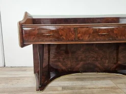 Frisiertisch aus Bruyèreholz mit Glasplatte, 1950