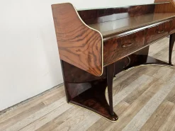 Frisiertisch aus Bruyèreholz mit Glasplatte, 1950