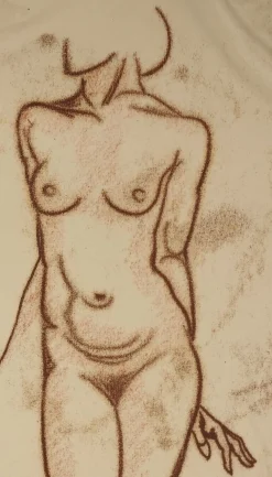 Fritz Uphoff, Zwei Weibliche Akte, 1930, Rote Kreidezeichnung