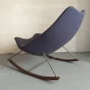 F595 Schaukelstuhl aus Blauem Stoff & Stahl von Geoffrey Harcourt für Artifort, 1960er