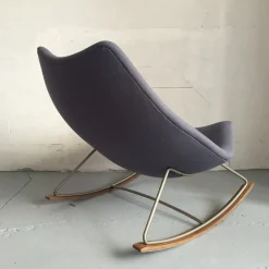 F595 Schaukelstuhl aus Blauem Stoff & Stahl von Geoffrey Harcourt für Artifort, 1960er