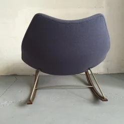 F595 Schaukelstuhl aus Blauem Stoff & Stahl von Geoffrey Harcourt für Artifort, 1960er