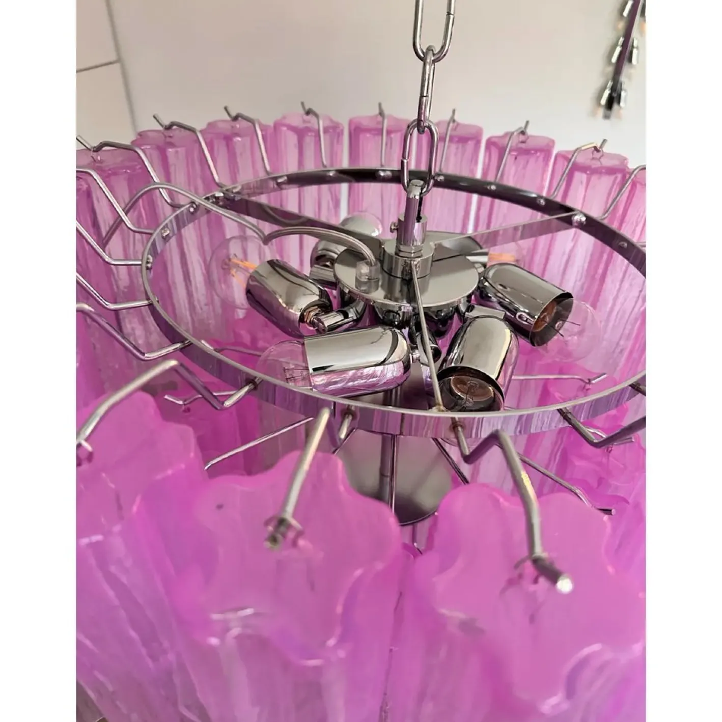 Fuchsia Tronchi Murano Glas Kronleuchter von Simoeng für Simoeng