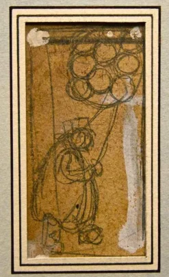 Gabriele Galantara, Mann mit Luftballons, 1907, Bleistift auf Papier