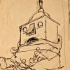 Gabriele Galantara, Talking Belfry, Frühes 20. Jh., Tinte und Bleistift auf Papier