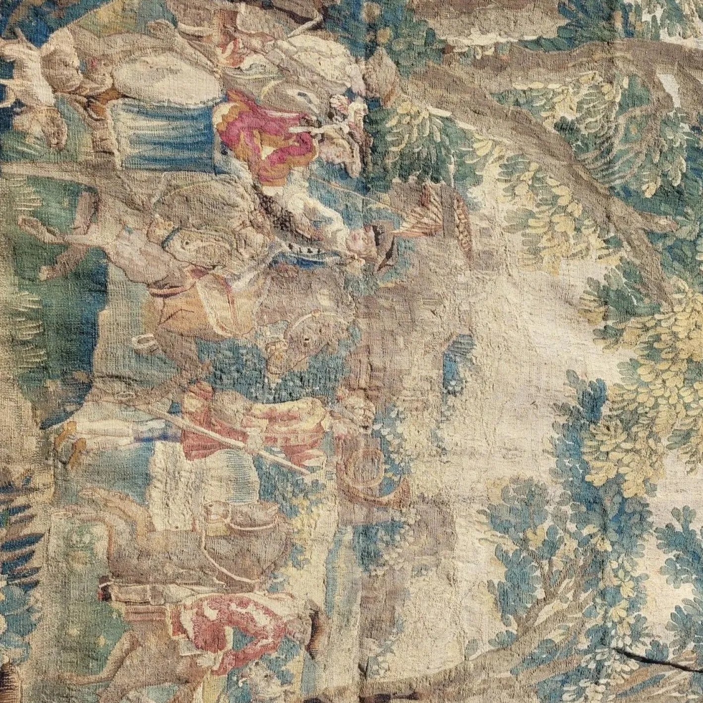 Galant Procession Wollteppich, 18. Jh