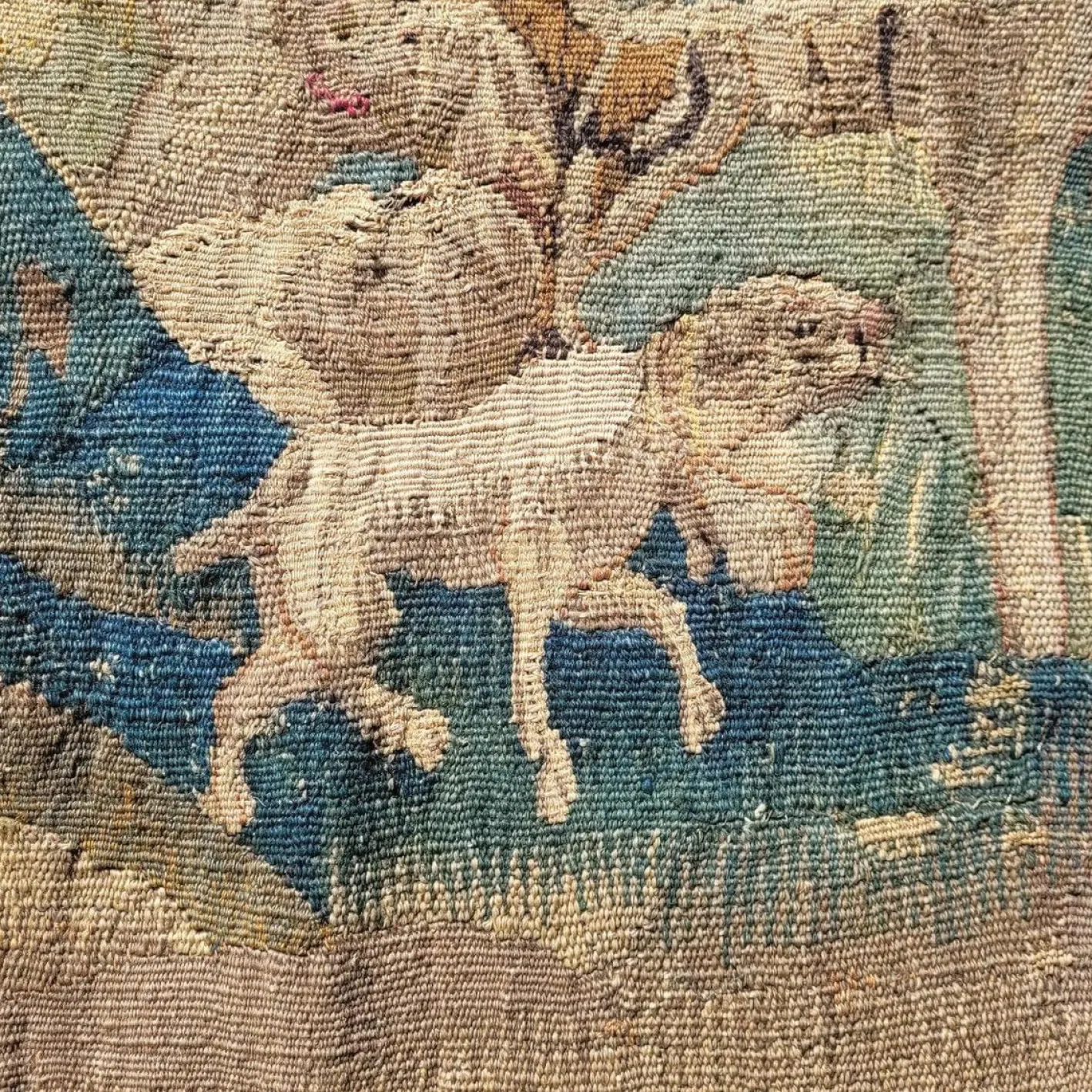 Galant Procession Wollteppich, 18. Jh