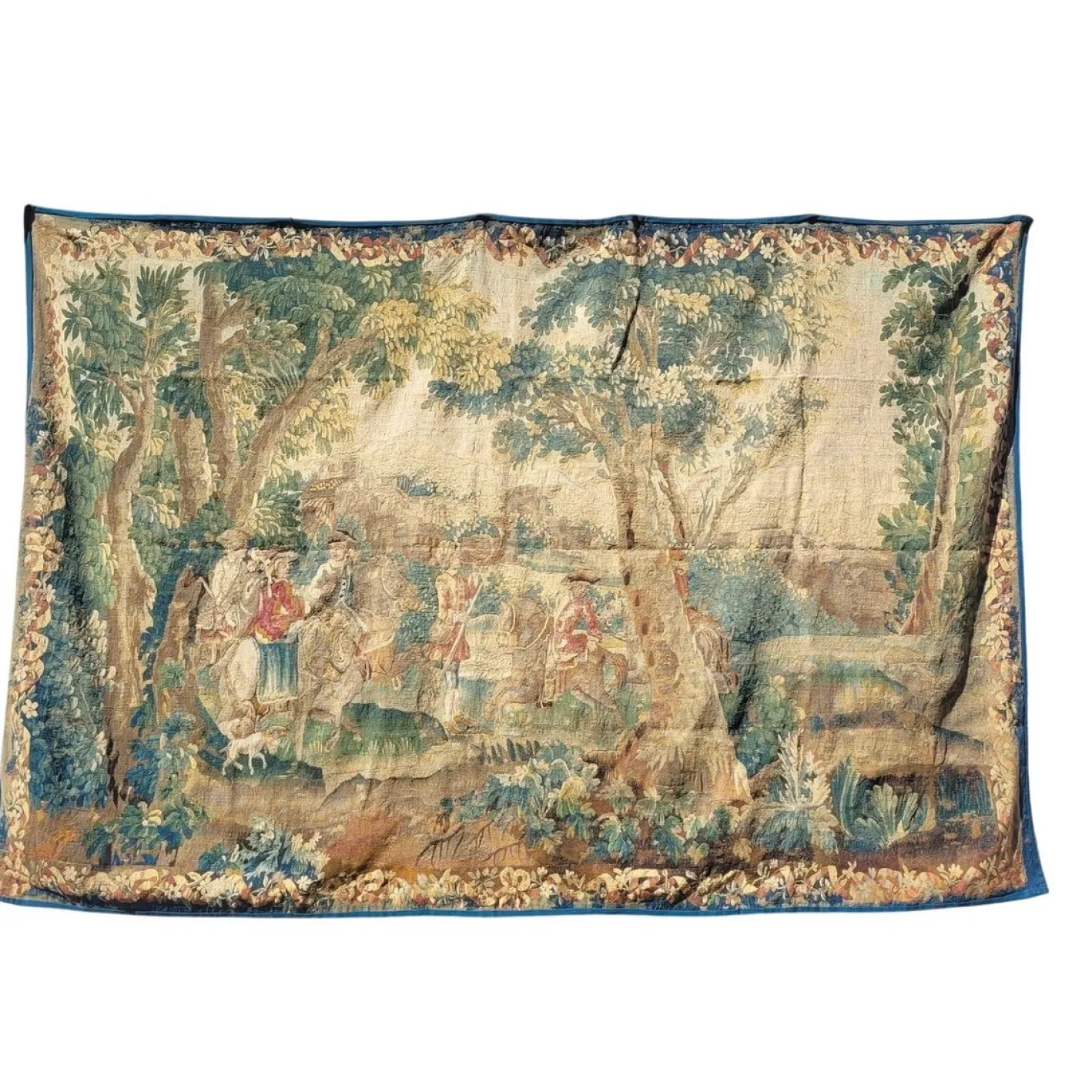 Galant Procession Wollteppich, 18. Jh