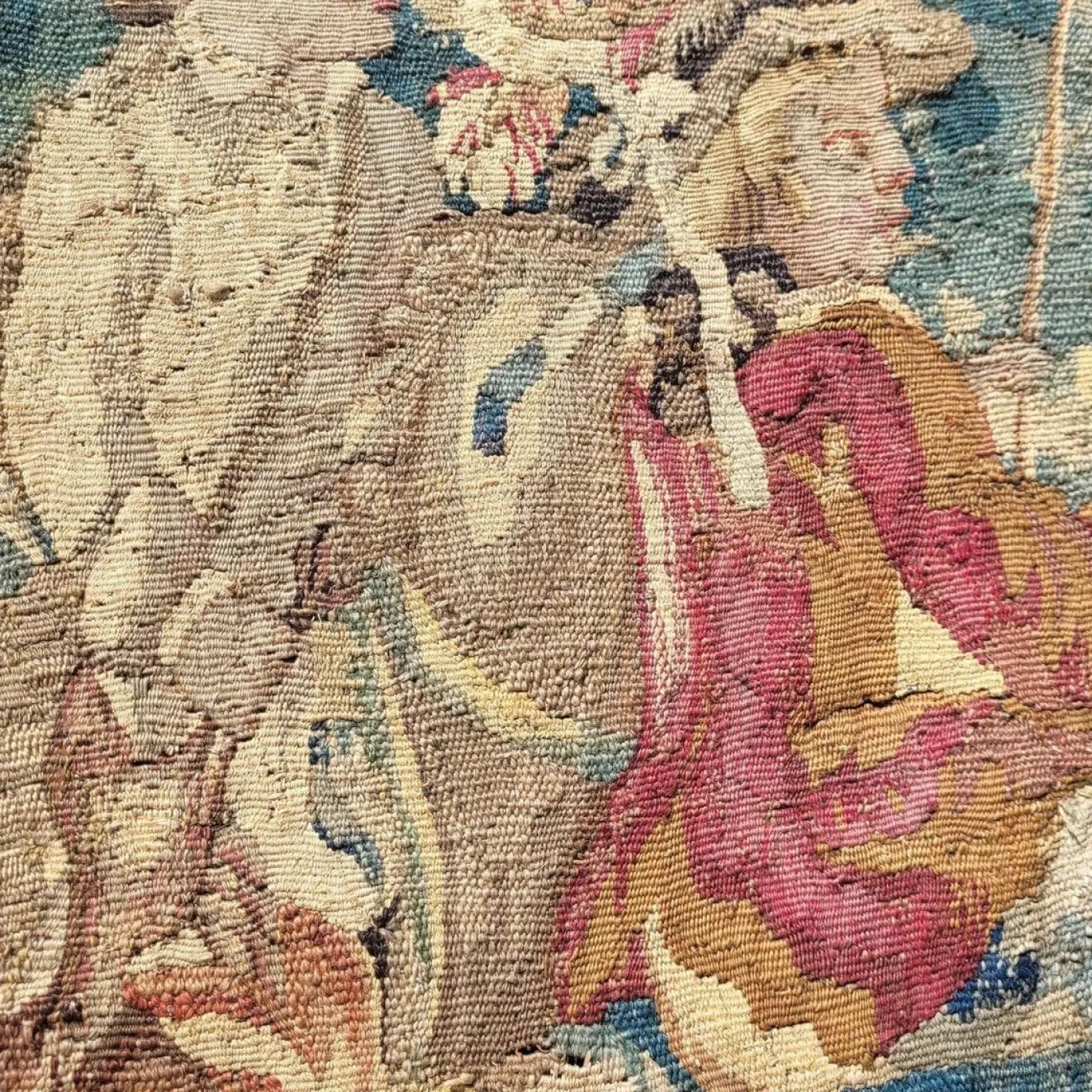 Galant Procession Wollteppich, 18. Jh